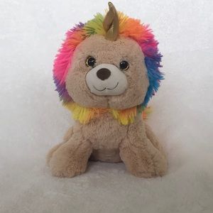 Lioncorn mostly brown mane is rainbow